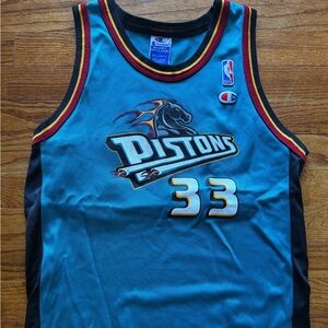 Detroit Pistons Champion Teal and Black Athletic Jersey (Grant Hill)